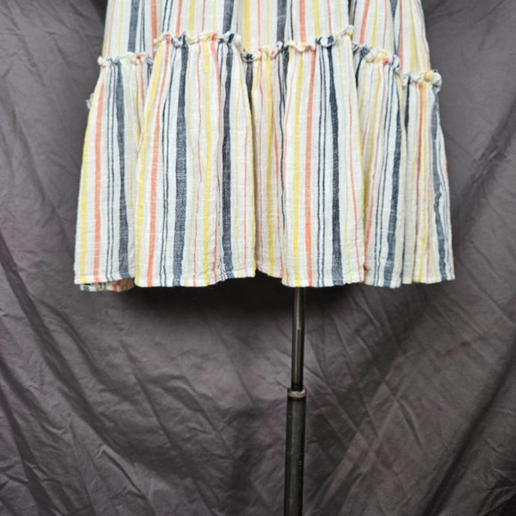 Spiaggia Dolce White Striped Fit & Flare Dress Size L - Picture 5 of 14